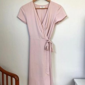 Aritzia size small pink wrap dress Babaton